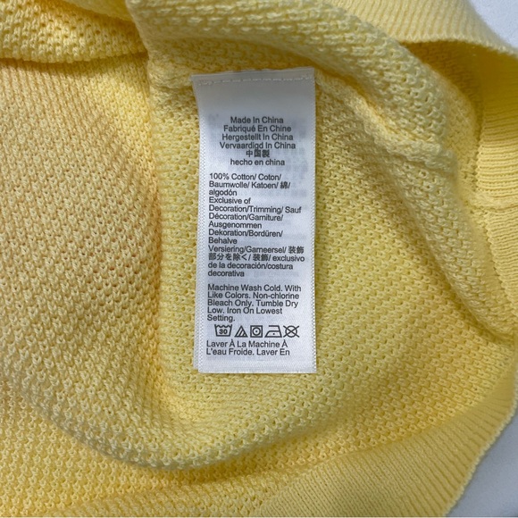 J. Crew Yellow Top with Black and White Floral Collar - Picture 4 of 5